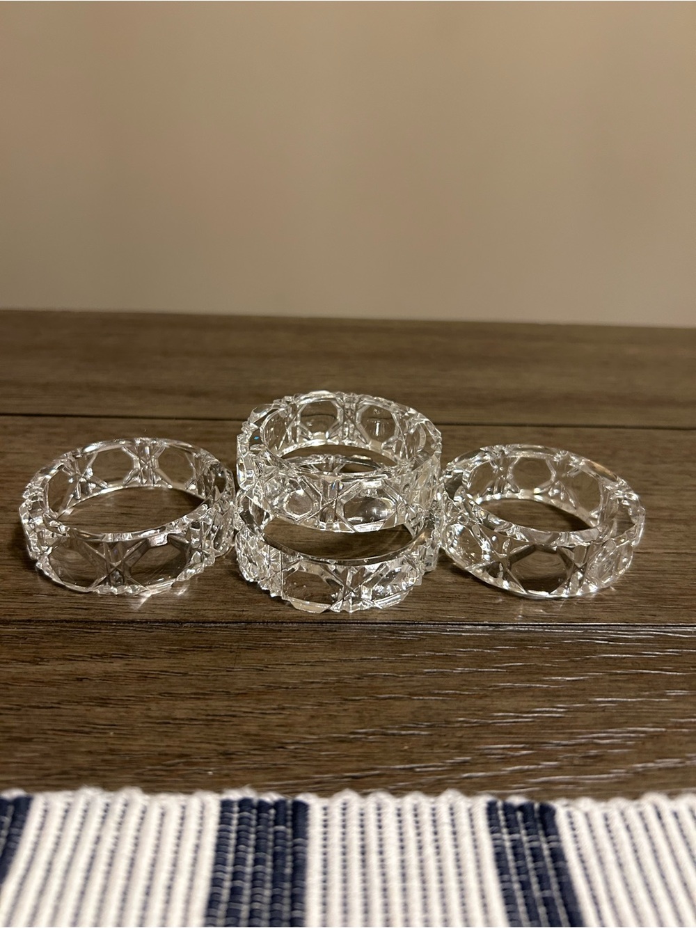 Vintage Full Leaded Crystal Napkin Rings - Set of 4